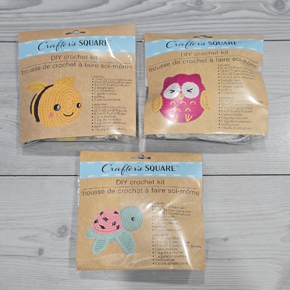 Crafter's Square DIY Crochet Animal Kit Set